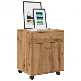 Rolling Cabinet Artisan Oak Engineered Wood Medium