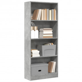 Bookcase Concrete Grey Engineered Wood Tall Bookcase