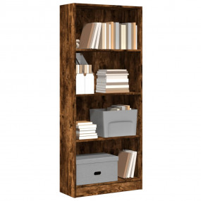 Bookcase Smoked Oak Engineered Wood 56.3 in tall Bookca...