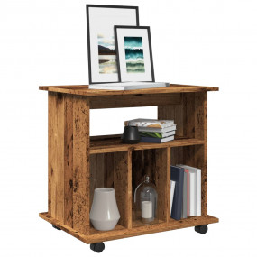 Rolling Cabinet Old Wood Engineered Wood Medium Rolling...