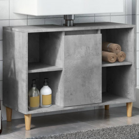 Bathroom Cabinet Concrete Gray Engineered Wood Medium