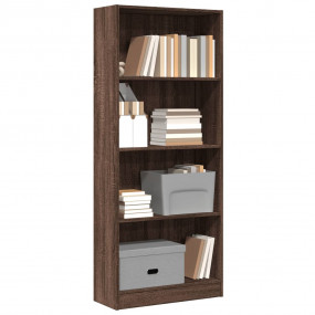 Bookcase Brown Oak Engineered Wood Standard Modern Book...