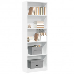Bookcase White Engineered wood Tall Bookcase Rectangula...