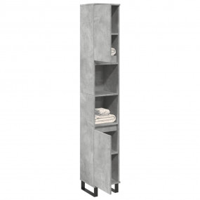 Bathroom Cabinet Concrete Grey Engineered Wood, Iron Ta...