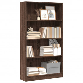 Bookcase Brown Oak Engineered Wood Medium Modern Shelvi...