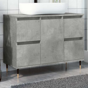 Bathroom Cabinet Concrete Grey Engineered wood, Iron Me...