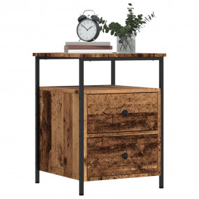 Bedside Cabinet Set of 2 Old wood Engineered wood, meta...