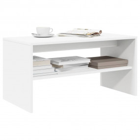 TV Cabinet White Engineered Wood Medium Modern TV Cabin...