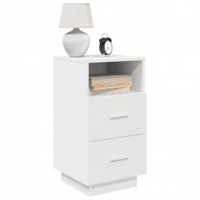 Bedside Cabinet Set of 2 White Engineered wood Medium