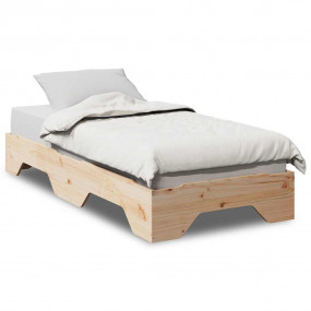 Bed Frame Light Wood Solid pine wood, Plywood 31.5 x 78...