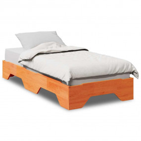 Bed Frame Wax brown Solid pine wood, plywood Twin Stack...