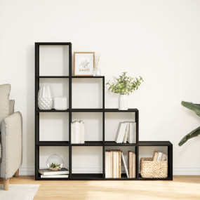 Room Divider Bookcase Black Engineered wood 51.8 x 11.4...