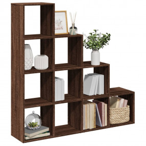 Room Divider Bookcase Brown Oak Engineered Wood 4-Tier