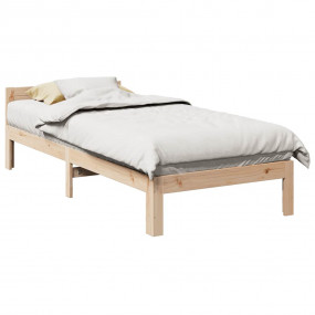 Bed Frame Natural Pine Solid pine wood, Plywood Single ...