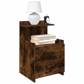 Bedside Cabinet Set of 2 Smoked oak Engineered wood Sto...