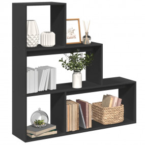 Room Divider Bookcase Black Engineered wood Medium