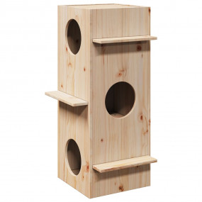 Cat House Natural Pine Solid Pine Wood 35.4 in tall Dur...