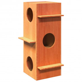 Cat House Wax brown Solid pine wood Standard Durable Ca...