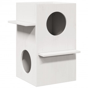 Cat House White Solid Pine Wood Medium Durable Cat Hous...