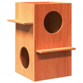 Cat House Wax Brown Solid Pine Wood Sturdy Cat House Sq...