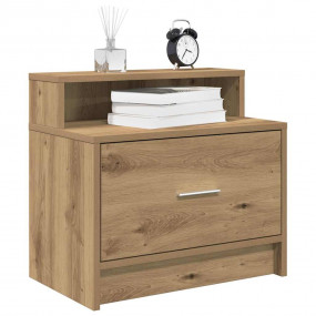 Bedside Cabinet Set of 2 Artisan oak Engineered wood Me...