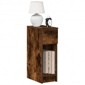 Bedside Cabinet Set of 2 Smoked oak Engineered wood Sma...