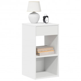 Nightstand Cabinet Set of 2 White Engineered wood Compa...