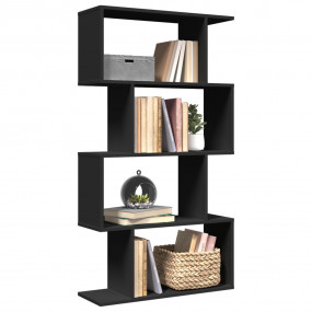 Room Divider Bookcase Black Engineered wood Medium