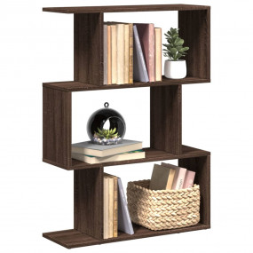 Room Divider Bookcase Brown oak Engineered wood 3-tier ...