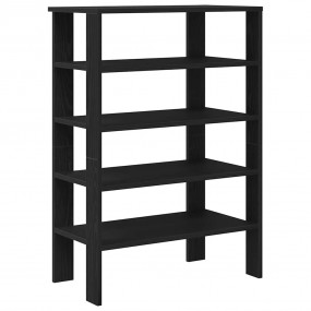 Modern Black Shoe Rack Engineered Wood Slim Shoe Storag...