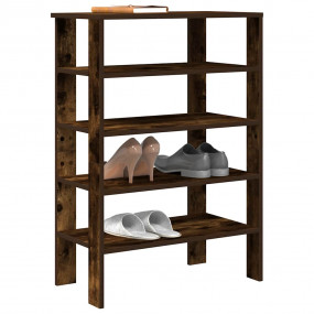 Shoe Rack Smoked Oak Engineered Wood Slim Shoe Rack Rec...