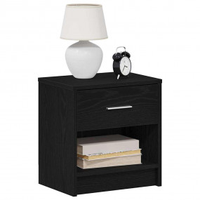 Bedside Cabinet Set of 2 Black Engineered wood 15.4x11....