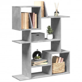 Room Divider Bookshelf Concrete Grey Engineered Wood Me...