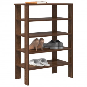 Shoe Rack Brown Oak Engineered Wood Slim Shoe Rack Rect...