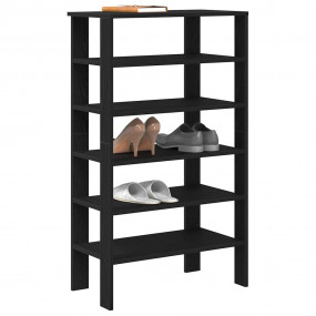 Shoe Rack Black Engineered Wood Medium Shoe Rack Rectan...