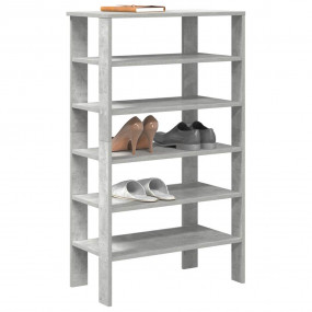 Shoe Rack Concrete Grey Engineered Wood Compact Shoe Ra...
