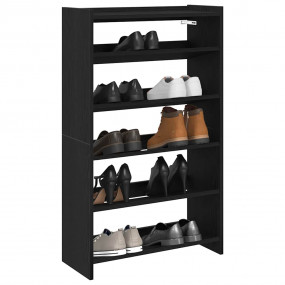 Shoe Rack Black Engineered wood Slim Shoe Rack Rectangu...