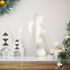 Wooden Christmas Tree White Solid Pine Wood Medium