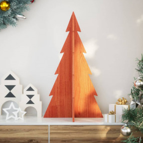 Wooden Christmas Tree Wax brown Solid pinewood 31.5 in