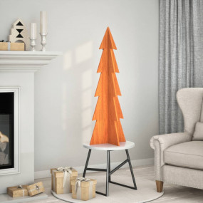 Wooden Christmas Tree Wax brown Solid pine wood 44.1 in