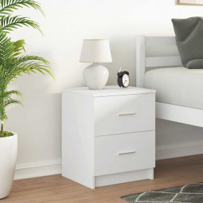 Bedside Cabinet White Engineered wood Compact Bedside C...