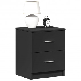 Bedside Cabinet Set of 2 Black Engineered wood Medium