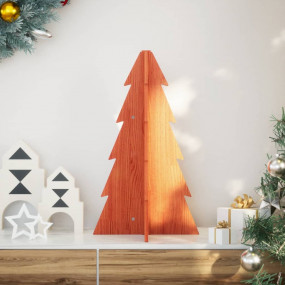 Wooden Christmas Tree Wax brown Solid pinewood Medium