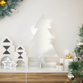 Wooden Christmas Tree White Solid Pine Wood 23.6 in