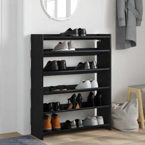 Shoe Rack Black Engineered wood Medium Shoe Rack Rectan...
