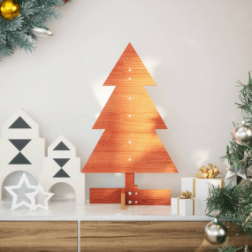 Wooden Christmas Tree Wax brown Solid pine wood Medium