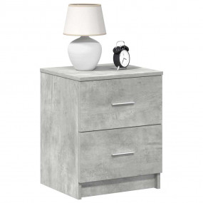 Bedside Cabinet Set of 2 Concrete Grey Engineered Wood ...