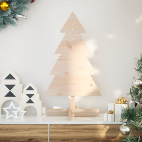 Wooden Christmas Tree Natural Wood Solid Pine Wood Smal...