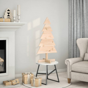 Wooden Christmas Tree Natural Wood Solid Pine Wood 39.4...