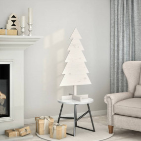 Wooden Christmas Tree White Solid pine wood 39.4 in